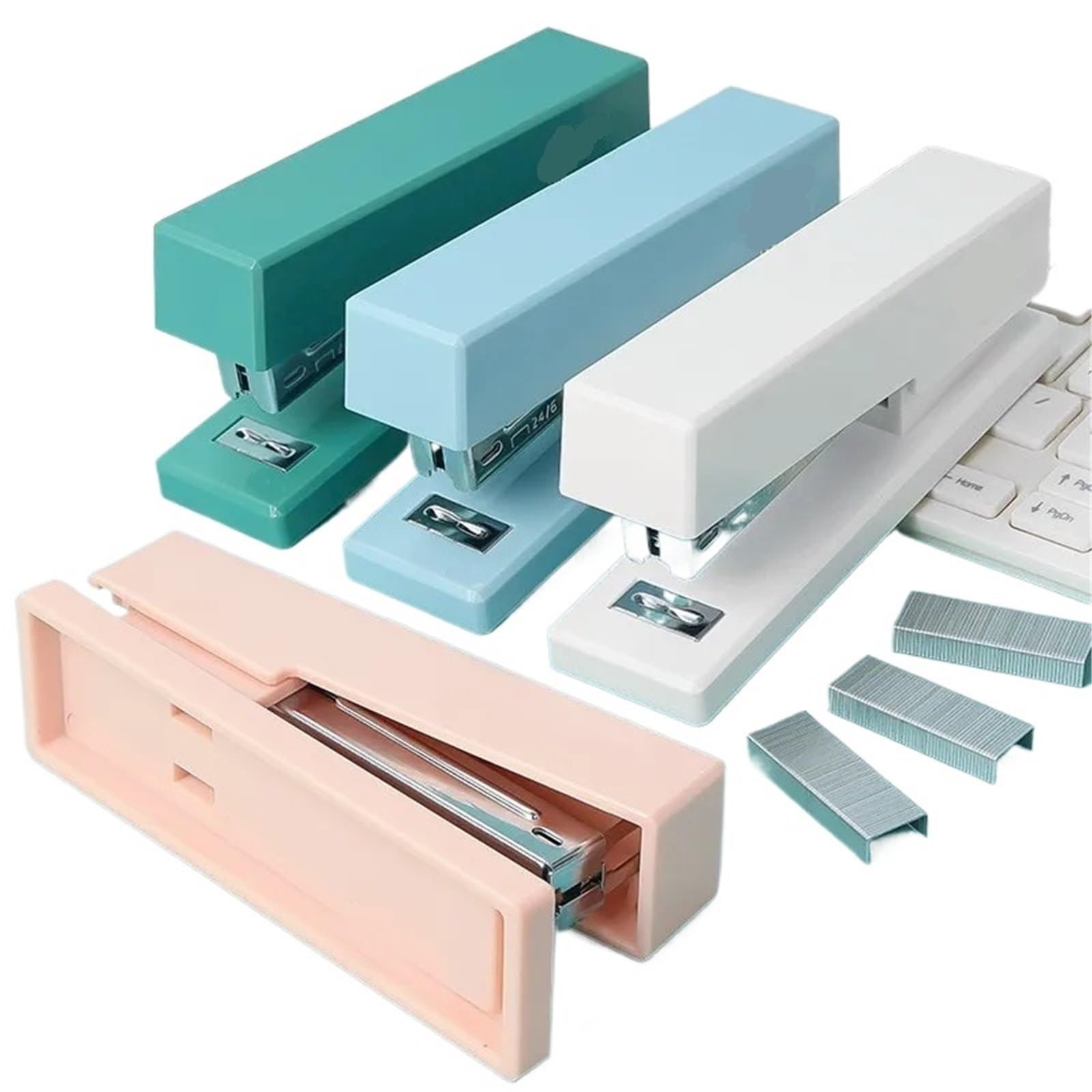 Desk Binder Binder Binder Binder Druring Paper Drapling Fashion Colors Suministros de papelería Accesorios de la oficina de papelería(10 boxes of staples)