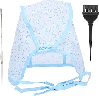 Hair Highlight Cap Kit, Reusable Highlight Tipping Cap Salon Hair Coloring Dyeing Hair Cap with Hooks for Salon and Home Use Hair Highlighting Coloring Supplies