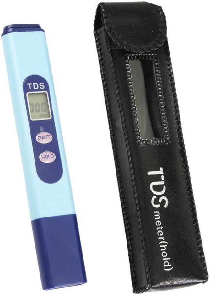 Digital Handheld TDS Electronic Water Tester, LCD Screen Water Quality Testing,0~9990 PPM,+/- 2% High Accuracy with Automatic Temperature Compensation (Blue)