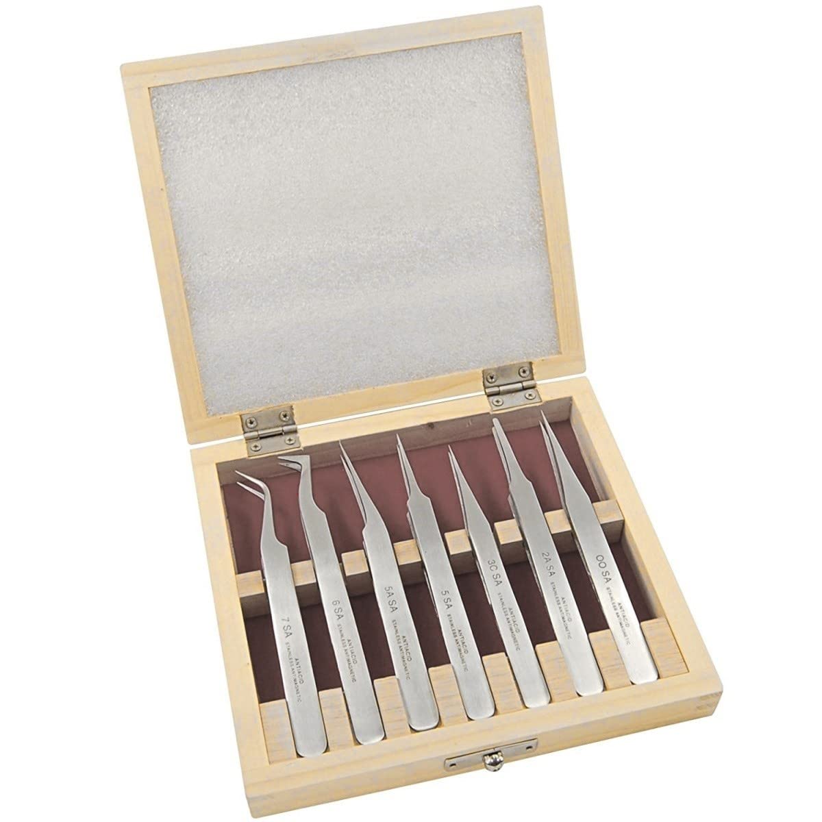 Juego de 7 pinzas de relojero S1 Deluxe® SA en estuche