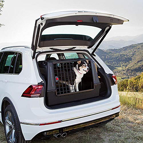 Ferplast Hundebox Auto, Atlas CAR 100 Scenic, extra Belüftung, Ablagefach, Doppelte Schiebeöffnung mit Sicherheitshaken, Abtropfmatte, L 100 x W 60 x H 66 cm - Max 40 Kg.