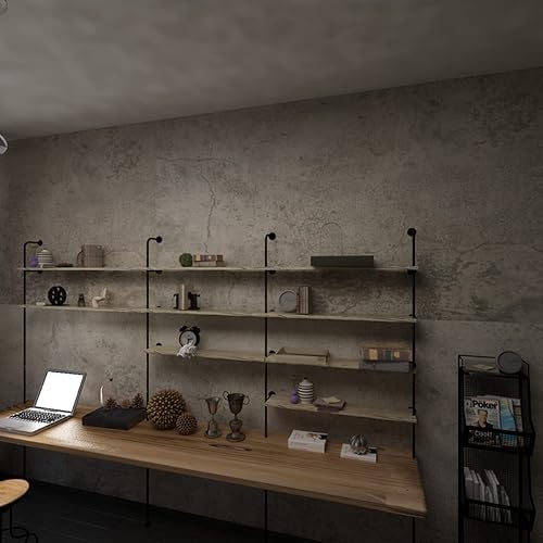 Miniatura 8 de Papel de contacto con textura de cemento gris beige y gris, papel de contacto de estilo industrial, papel tapiz de 31.5 x 157 pulgadas, mate,