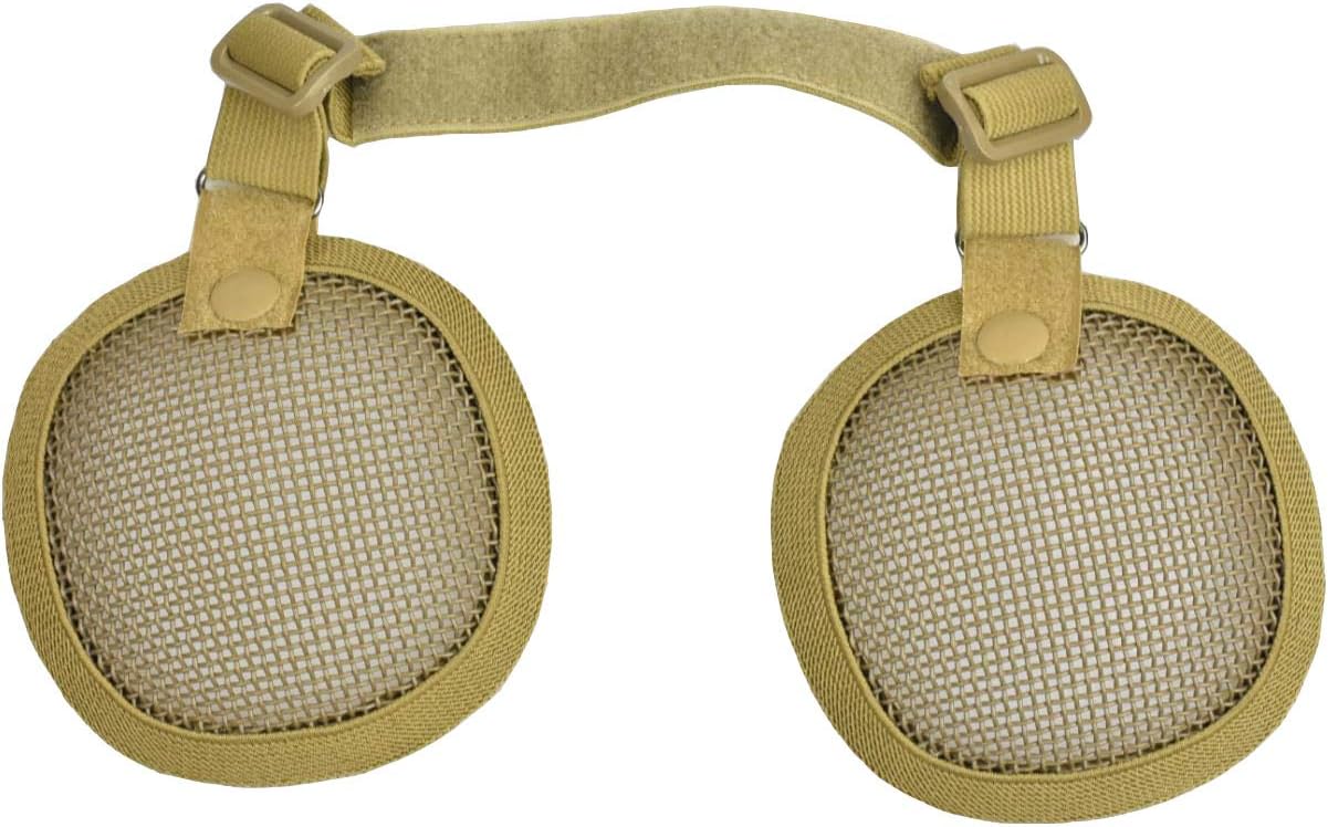 Tactical Airsoft Military Paintball Metal Mesh Side Cover with Ear Protection for Fast Helmet (Not Including Helmet)