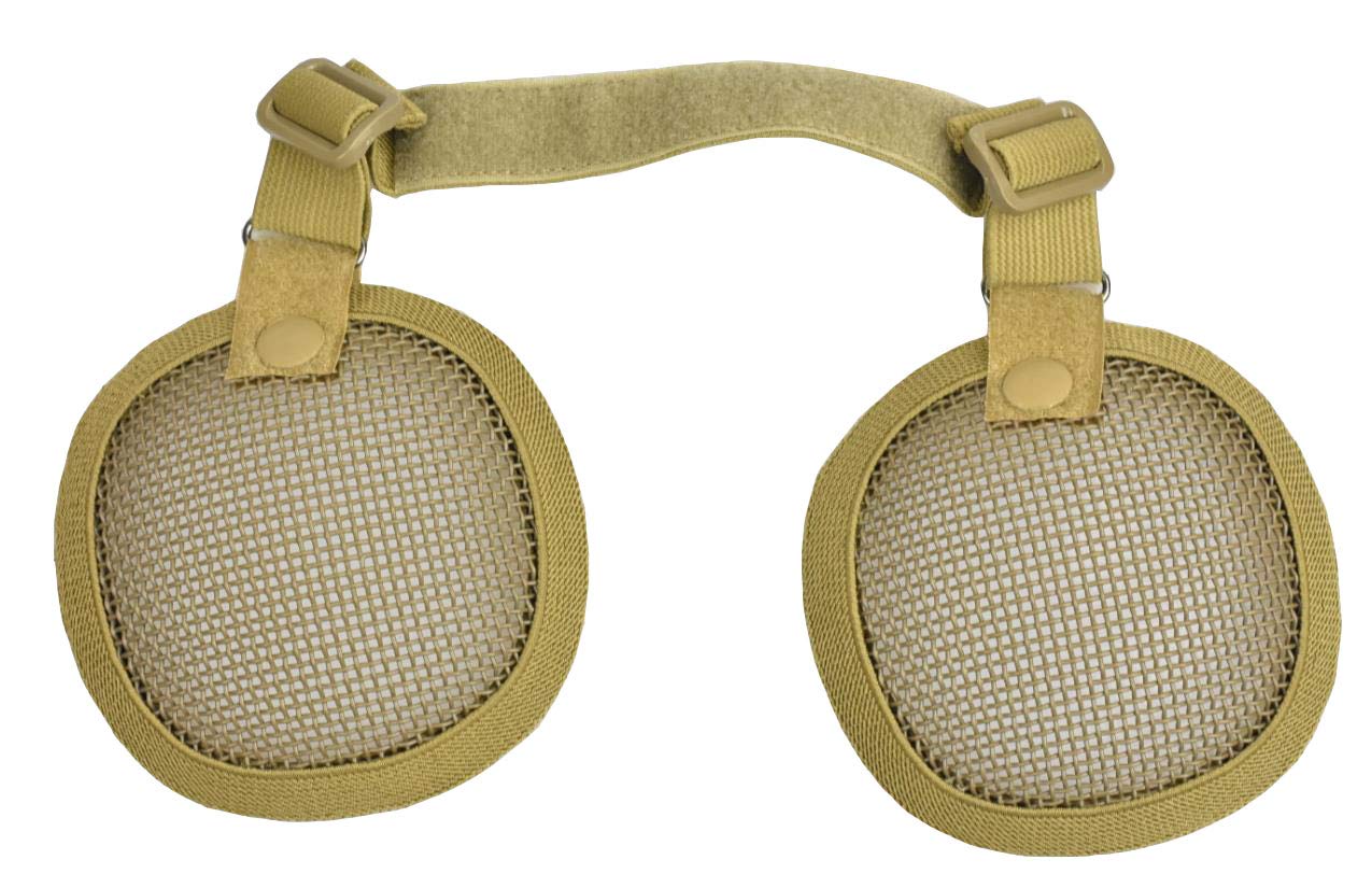 JFFCESTORE Tactical Airsoft Military Paintball Metal Mesh Side Cover with Ear Protection for Fast Helmet (Not Including Helmet)