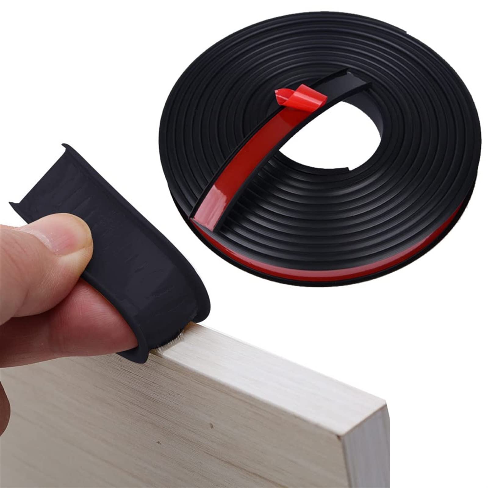 Plandeka o wzmocnionej wytrzymałości, Elastyczna Samoprzylepna Okleina Krawędziowa TPE W Kształcie Litery U, Wielokolorowa, 9-40 Mm, 9,8 Stopy(Black,25MM)