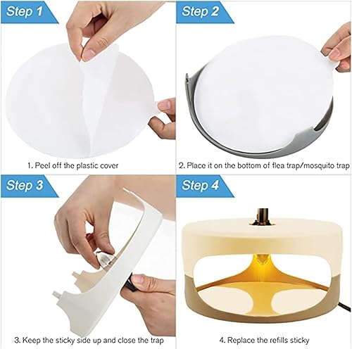 Miniatura 5 de Discos de repuesto para trampa de pulgas de 7.1 pulgadas, tableros de pegamento de repuesto para la mayoría de los modelos, trampas para pulgas para