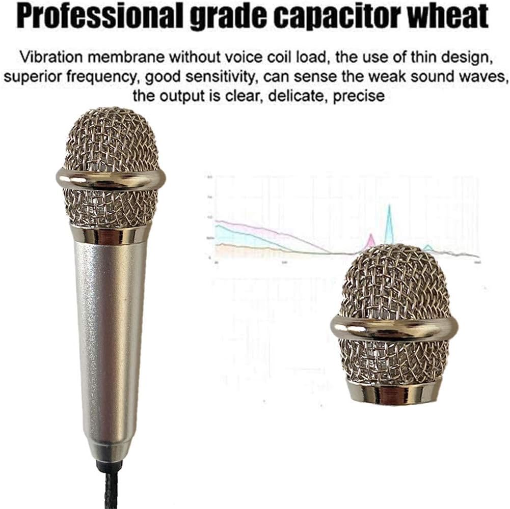YUMOMUY Mini Microphone,Tiny Microphone,Mini Karaoke Microphone for Mobile Phone Laptop Notebook Apple iPhone Sumsung Android (silver3)