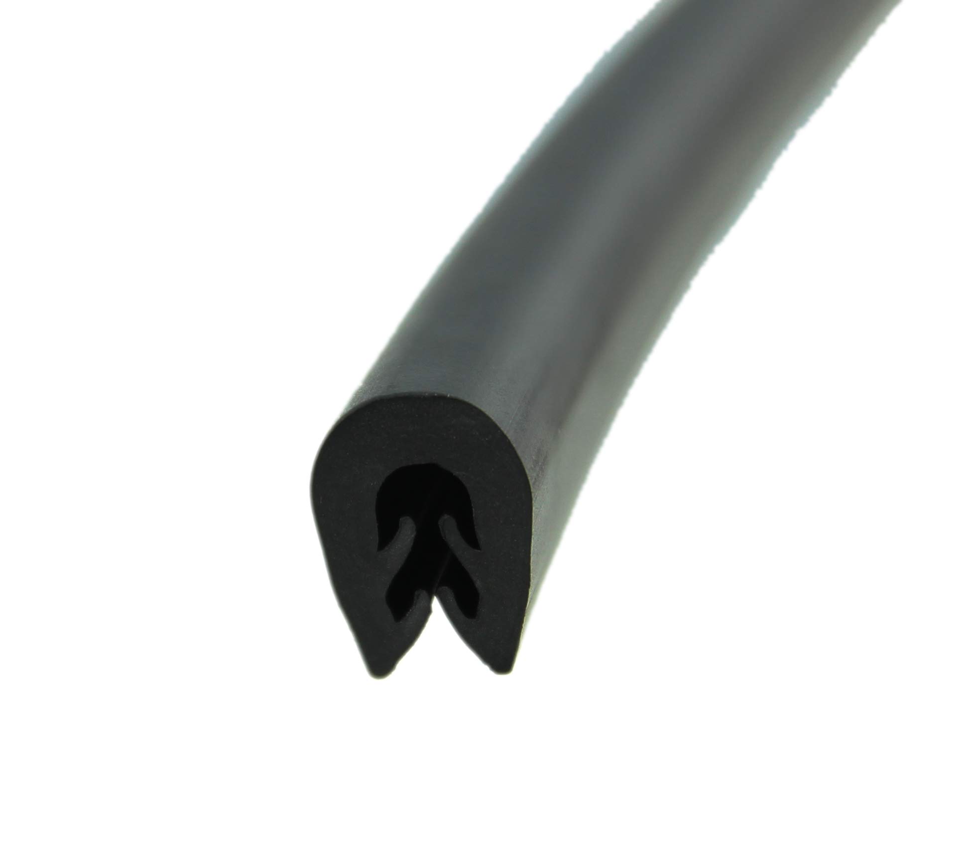 SMI-Kantenschutz KS-TPE1-2S für 1,0-2,5mm TPE Schwarz selbstklemmend ohne Kleber rostfrei ohne Metalleinlage- Kantenschutzprofil, Kederprofil, Kantenprofil für Autotüren, Bleche (100 m)