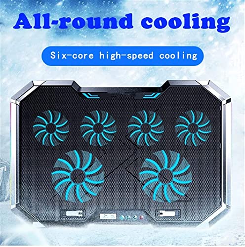 Base refrigeradora para laptop ajustable con 5 ventiladores silenciosos, 2 puertos USB y luces RGB, compatible con laptops de 12 a 17 pulgadas miniatura 5