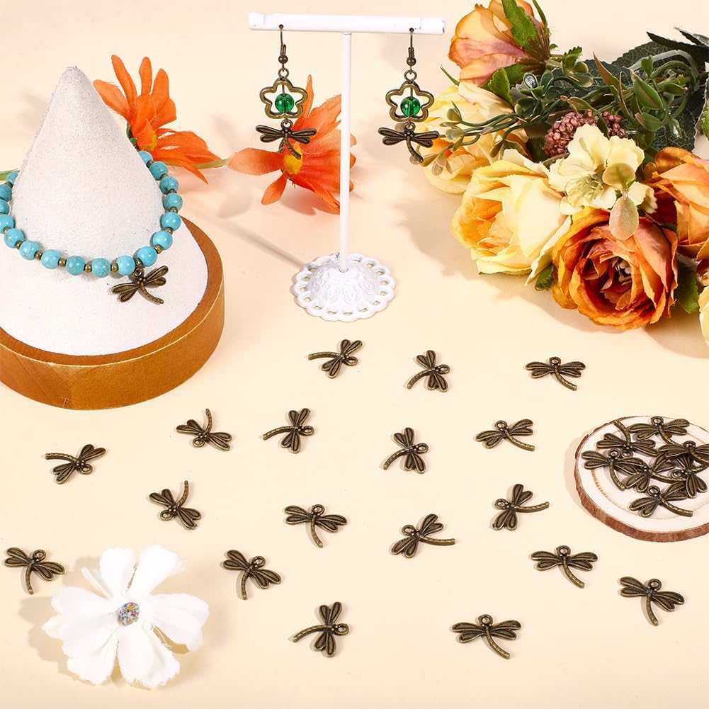 SUNNYCLUE 1 Box 100Pcs Dragonfly Jewelry Charm Antique Bronze Charms Tibetan Style Insect Animals Vintage Retro Metal Aesthetic Alloy Small Pendants for Jewelry Making Necklace Bracelets DIY Crafts - Image 4