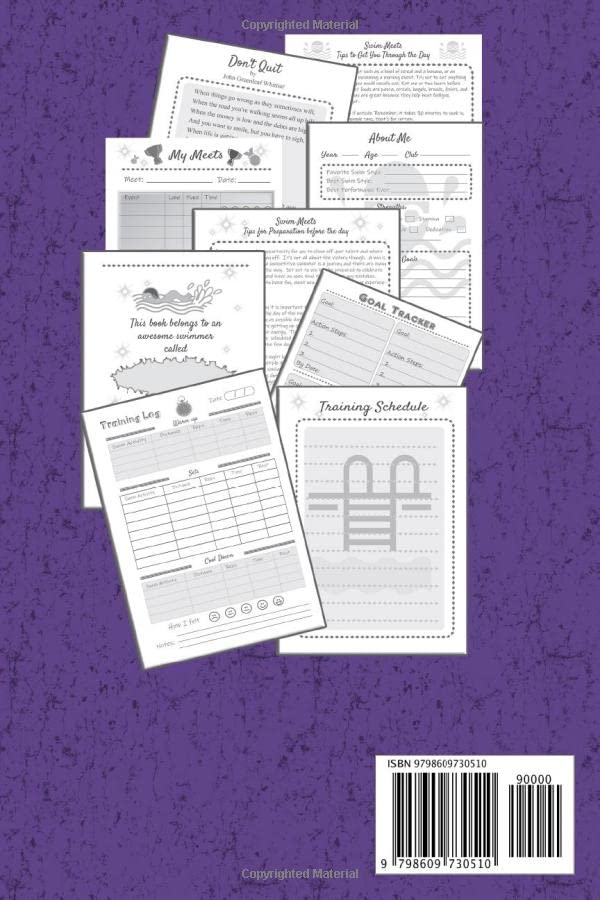 Miniatura 2 de Swim Training Log & Journal An awesome resource to log a swimmers training schedules & meet scores. Perfect swimmer gift for those who love to swim!