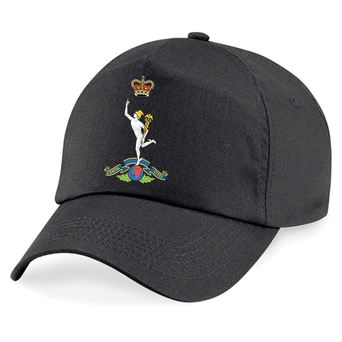 PSaveRoyal Signals Royal Corps of Signals Insignia Embroidered Baseball Cap British Army Military Embroidery (Black)