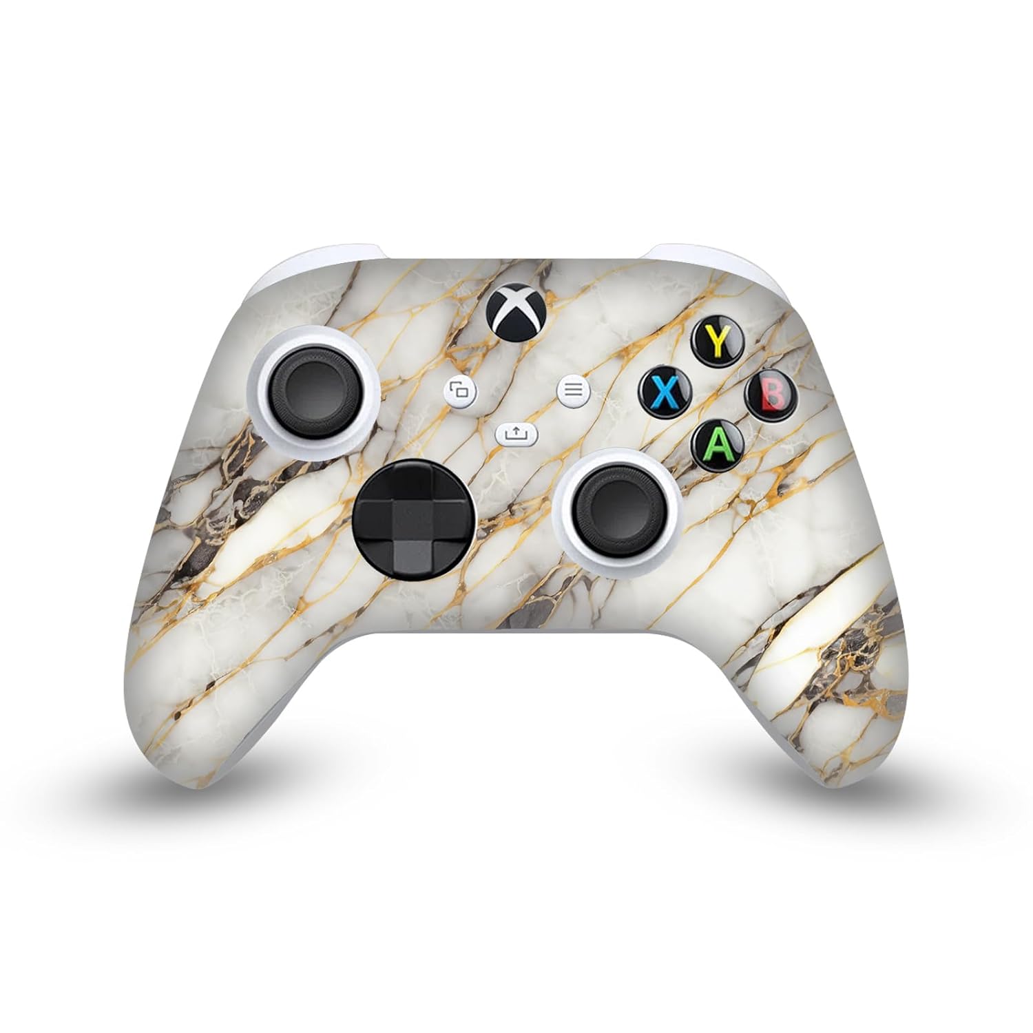 Head Case Designs White, Gold, and Grey Marble Game Console Wrap and Game Controller Skin Bundle Compatible With Xbox Series S Console & Controller Bundle