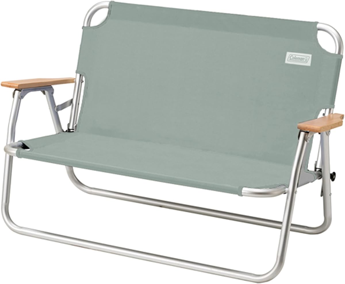 Coleman Living Collection Banco para exteriores premium, asientos plegables livianos para 2 personas, soporta hasta 450 libras, ideal para patio, terraza, campamento, portón trasero y más