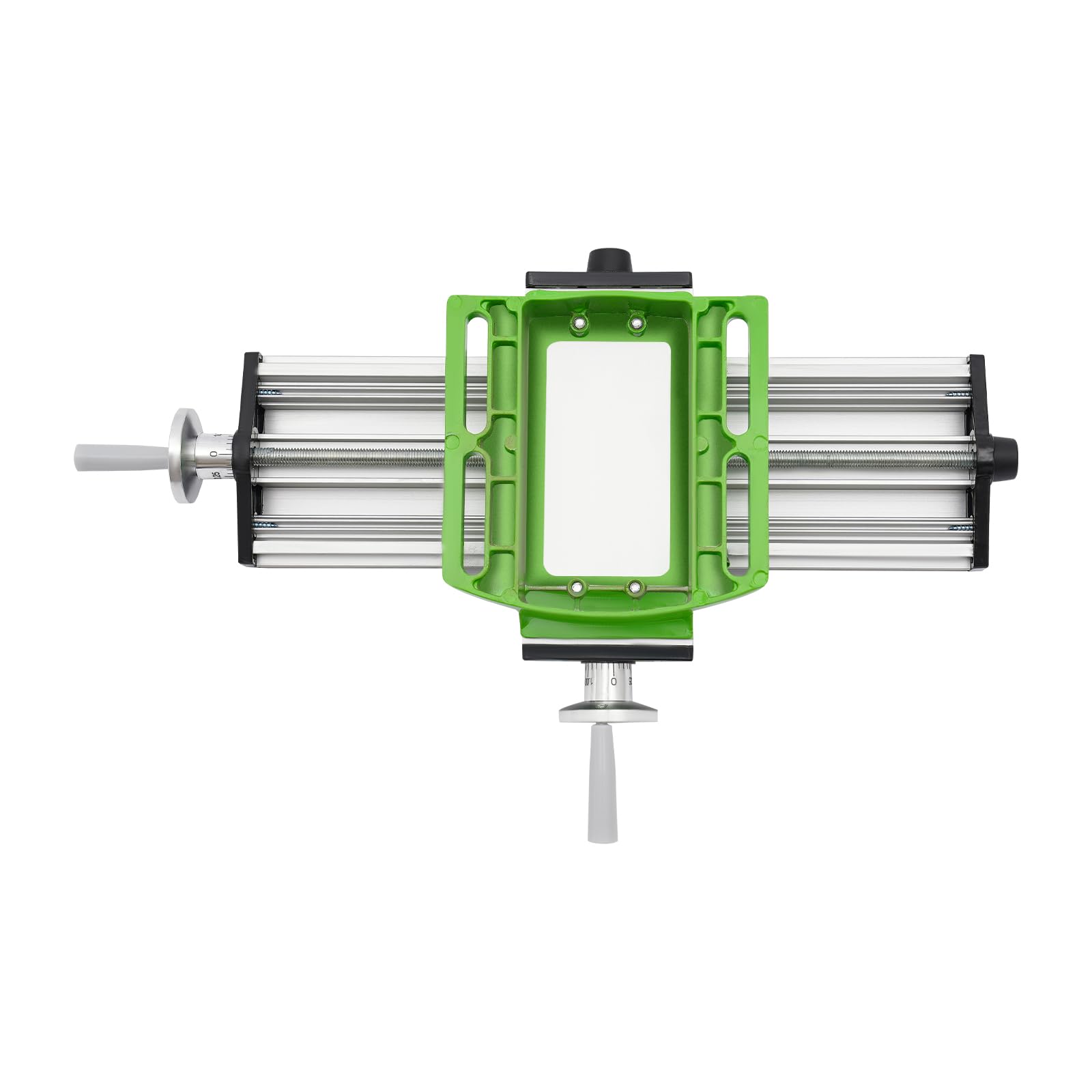 Kreuztisch FräStisch Maschine,Arbeitstisch üR FräSmaschinen,X-Y-Schiebetisch für Mini-Bohrmaschine Elektrische Halter, Aluminium PräZisions-Tisch, Modellbau Werkstatt, Weiß/GrüN