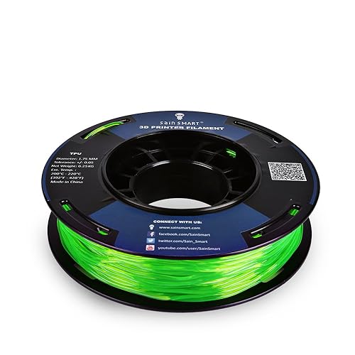 Vista 35 de SainSmart - Filamento de impresión 3D TPU flexible en todos los colores, 1.75 mm, 250g, precisión dimensional +/- 0.05 mm Negro