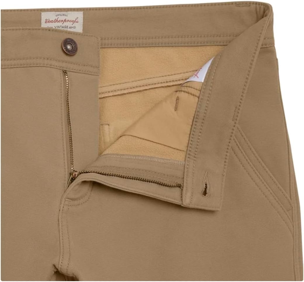 Weatherproof Vintage Men's Comfort Stretch Relaxed Fit Bonded Fleece Lined Canvas Utility Pant - Image 6