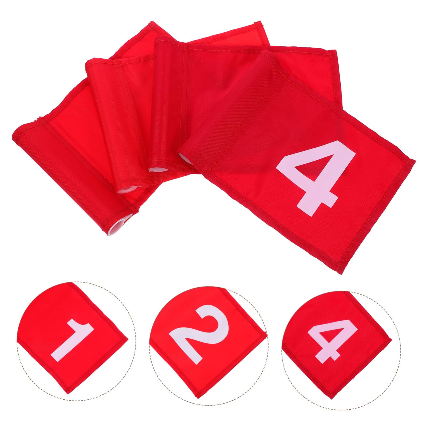 HANABASS Bandiere da Golf da 4 Pezzi in Nylon Rosso Resistenti e Facili da Trasportare per Allenamento Golf Pratico e Miglioramento Precisione Sul Campo