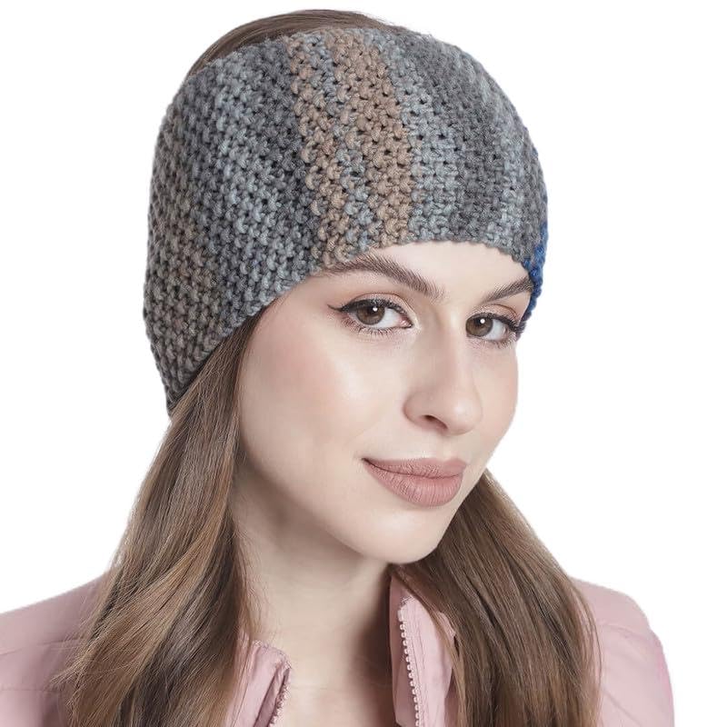 magic needles Headband Earwarmers for Winters | Handmade with Woolen Unisex Earwarmer Earmuffs Earcap Earcover Soft Headwrap Warm Winter Accessories (Multi Color 10140)-picture-16