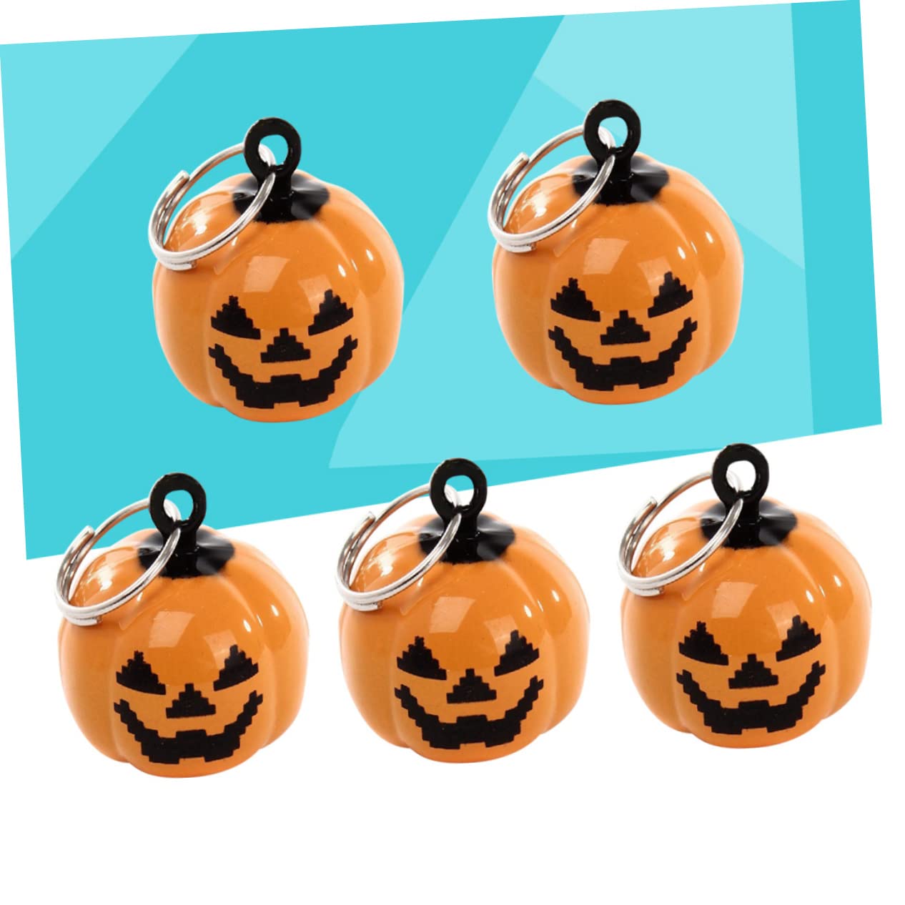 BCOATH Copper Pet Necklace Accessories 10pcs Pumpkin Shape Cartoon Pet Bells for Daily Activity Orange