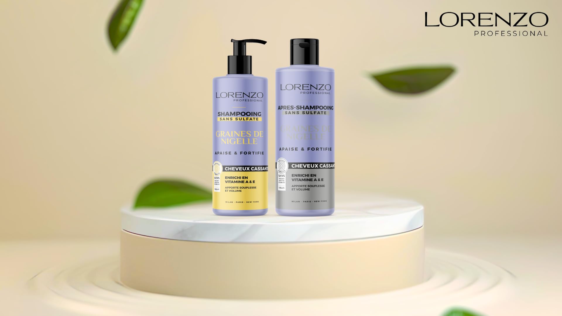 Lorenzo - Pflege-Paket - Shampoo und Conditioner mit Nigella-Samen - 2x500 ml