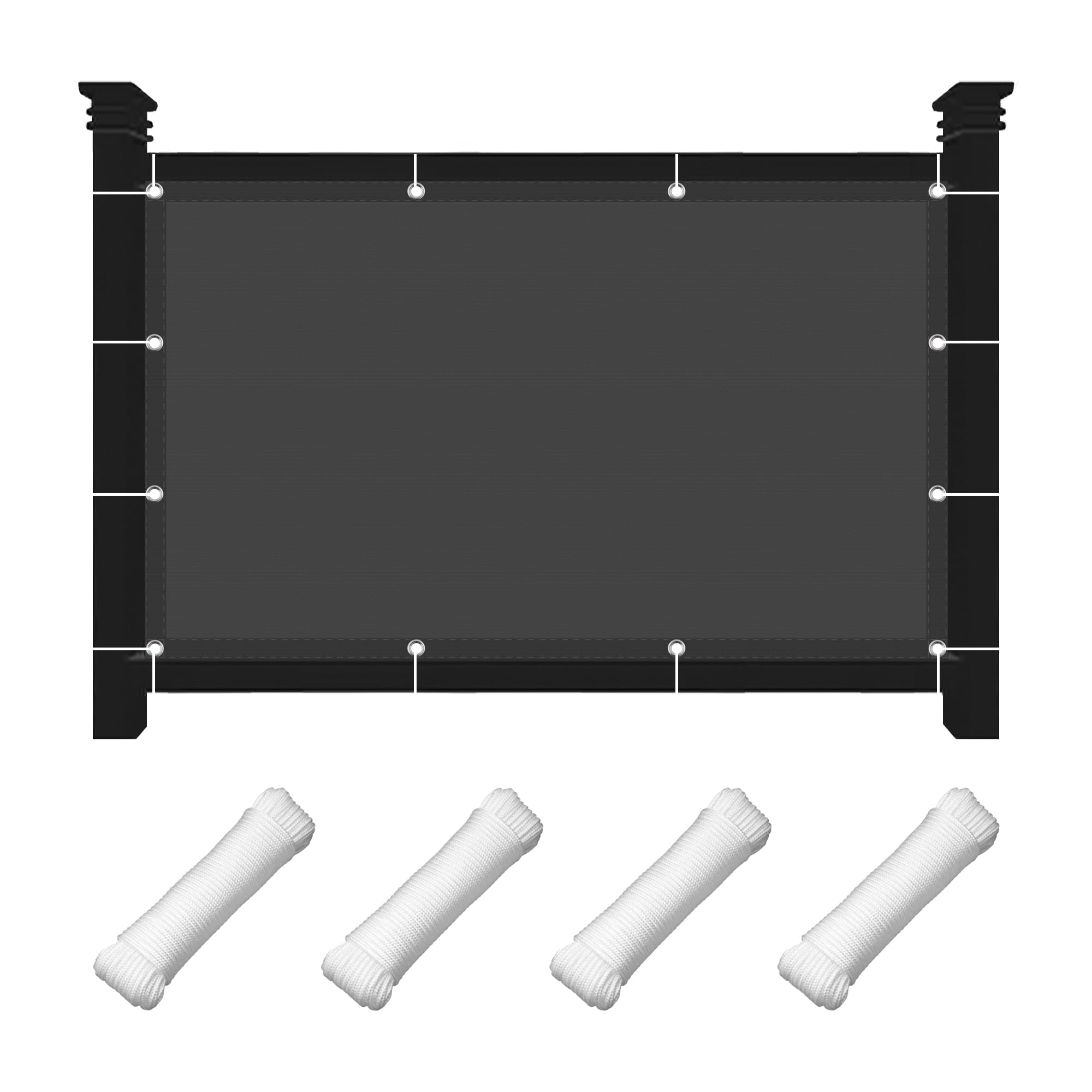 Filet d'ombrage sable 5x5.5 m pour créer un coin frais sur la terrasse
