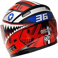 Vista 52 de WOW Casco completo para motocicleta, Bicicleta BMX MX para niños, S