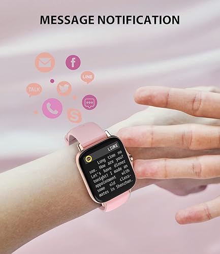 Miniatura 6 de EGQINR Relojes inteligentes para mujer, pantalla táctil HD de 1.7 pulgadas, rastreador de actividad física con monitor de salud y sueño, reloj