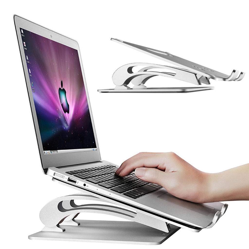 Supporto per Laptop, Supporto per Laptop ergonomico Regolabile in Altezza, Supporto per Laptop con Supporto per Laptop in Alluminio ventilato con Ventilazione Adatta per Ufficio e
