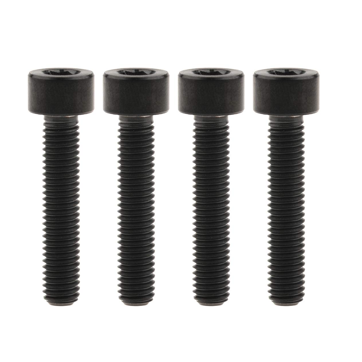 Wanyifa Titanium Ti M5 x 10 12 15 18 20 25 30 35 40 45 50 55 60mm Bicycle Allen Hex Socket Head Screw Pack of 4 (M5x25mm, Black)