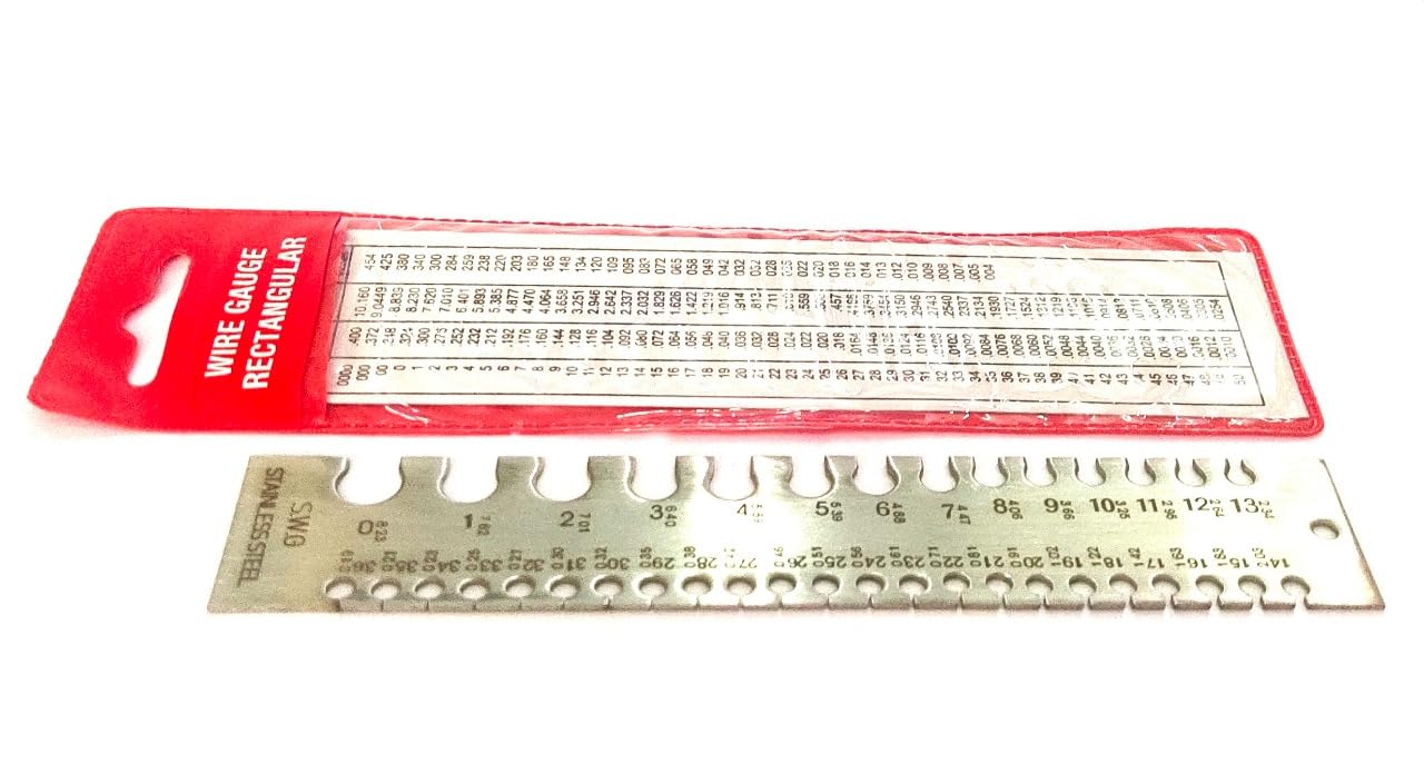 Buyohlic Metal Sheets Welding Thickness Gauge Wire Gauge Measurement Tool, Standard Dual-Sided Round Wire Cable Sheet Gage and Wire Welding Material Thickness Gauge (Round Gauge)