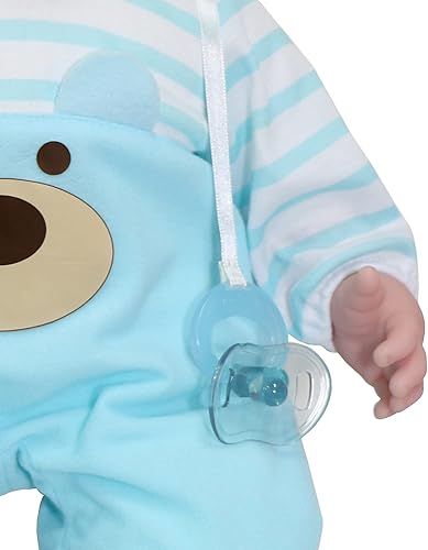 Miniatura 3 de JC Toys Pelele con temática de oso azul con chupete para muñecas de hasta 20"