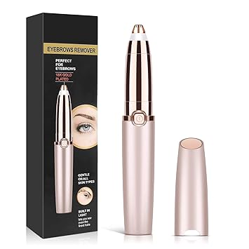 Rewup Portable eyebrow trimmer for women, epilator for women, facial hair remover for women,Face, Lips, Nose Hair Removal Electric Trimmer with Lights pink(2022 Eyebrow Trimmer New) (pen trimmer, 1)