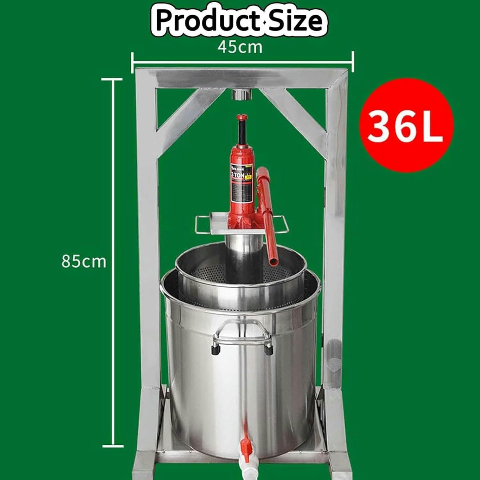 UWYTGF Stainless Steel Wine,Fruit Wine Press,Apple Cider Manual Press,Fruit Wine Berries,Easy to Clean and Environmentally Respectful