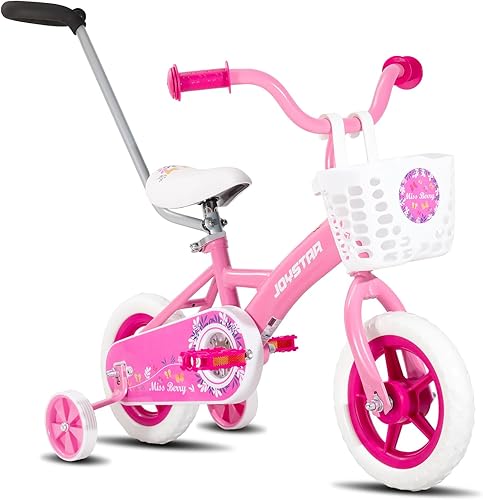 Miniatura 12 de JOYSTAR Bicicleta infantil de 10 y 12 pulgadas para niños y niñas de 1 a 4 años, bicicleta para niños pequeños con ruedas de entrenamiento y cesta,