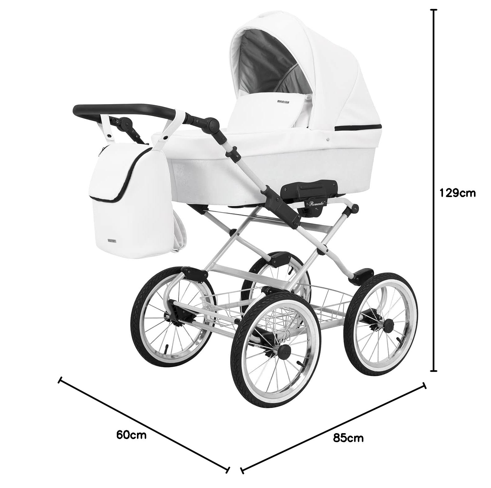 Passeggino per bambini 2 in 1 navicella carrozzina accessoti KUNERT Romantic retro 2in1 passeggini