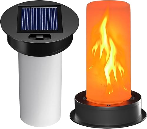 Paquete de 2 luces solares de repuesto con llama parpadeante, piezas de luz solar impermeables para exteriores para faroles de globo de aire