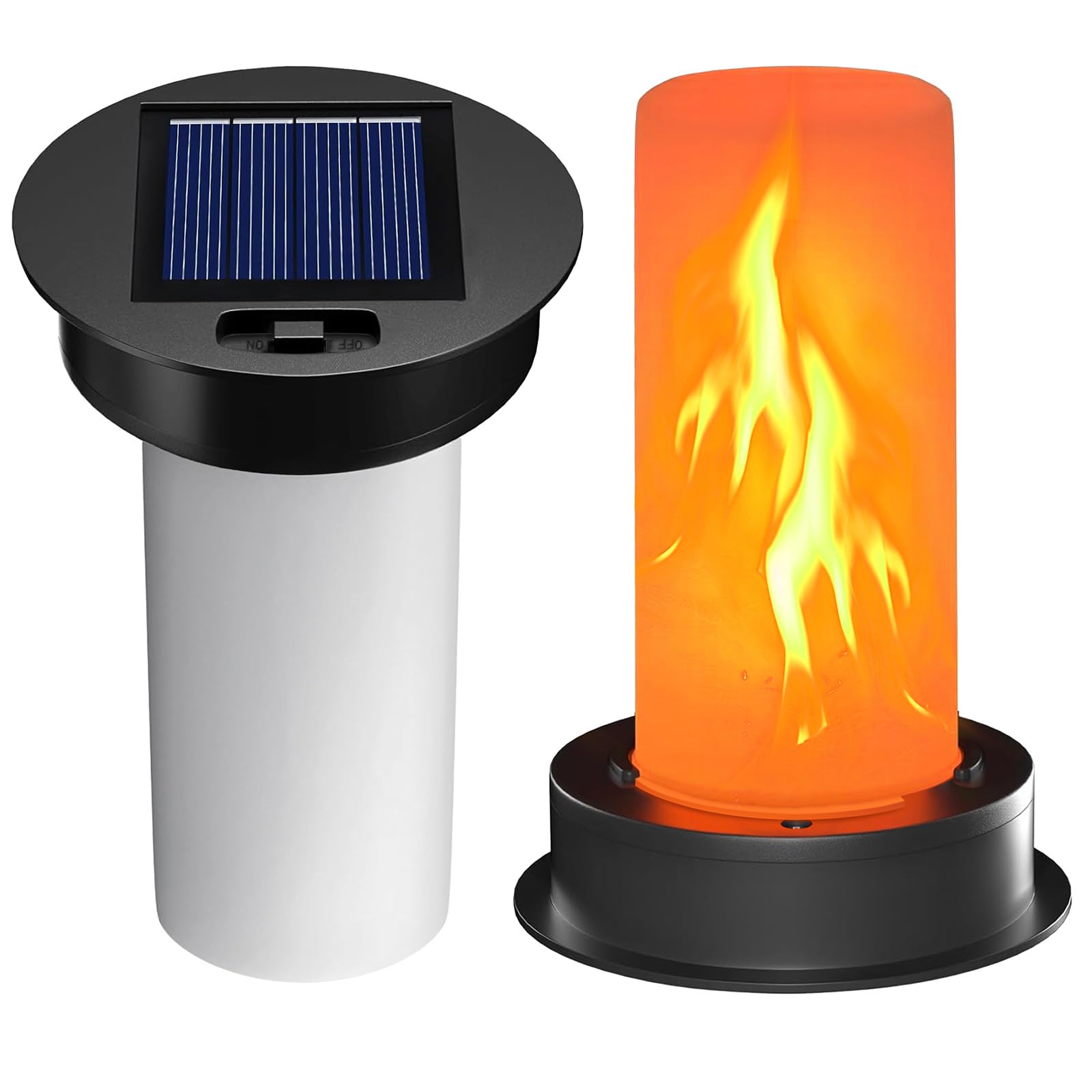 Photo 1 of 2 Pack Replacement Solar Light Tops with Flickering Flame, Waterproof Outdoor Solar Light Parts for Hot Air Balloon Lanterns (Fits 2.87 to 3.35 Inch Openings), Replacement Kit for Garden Patio Decor