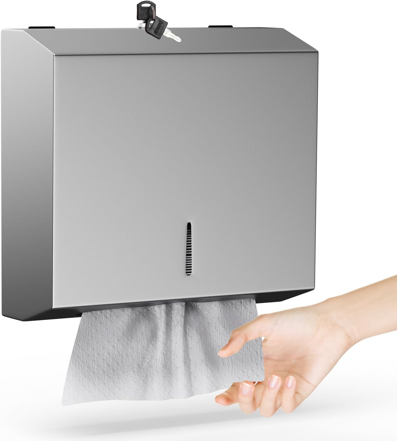 Gonioa Wall-Mounted Comercial Paper Towel Dispenser, Brushed Stainless ...