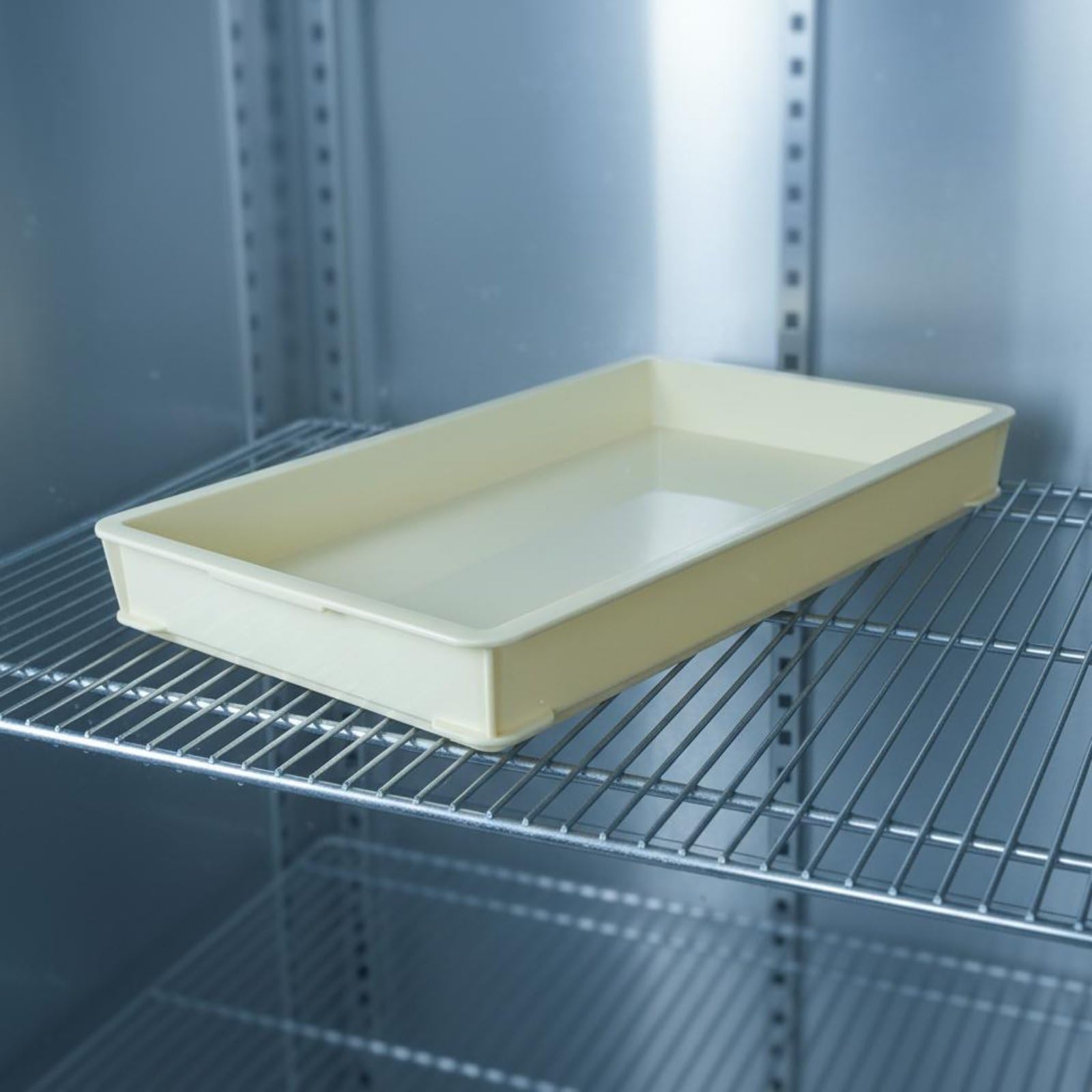 Cassetta Lievitazione Impasto Pizza Spesso Contenitore Lievitazione Pizza Superficie Liscia Cassetta Portaimpasto per Pizzaioli, Panettieri, Pizzeria, Giallo, Grande 575 385 130mm