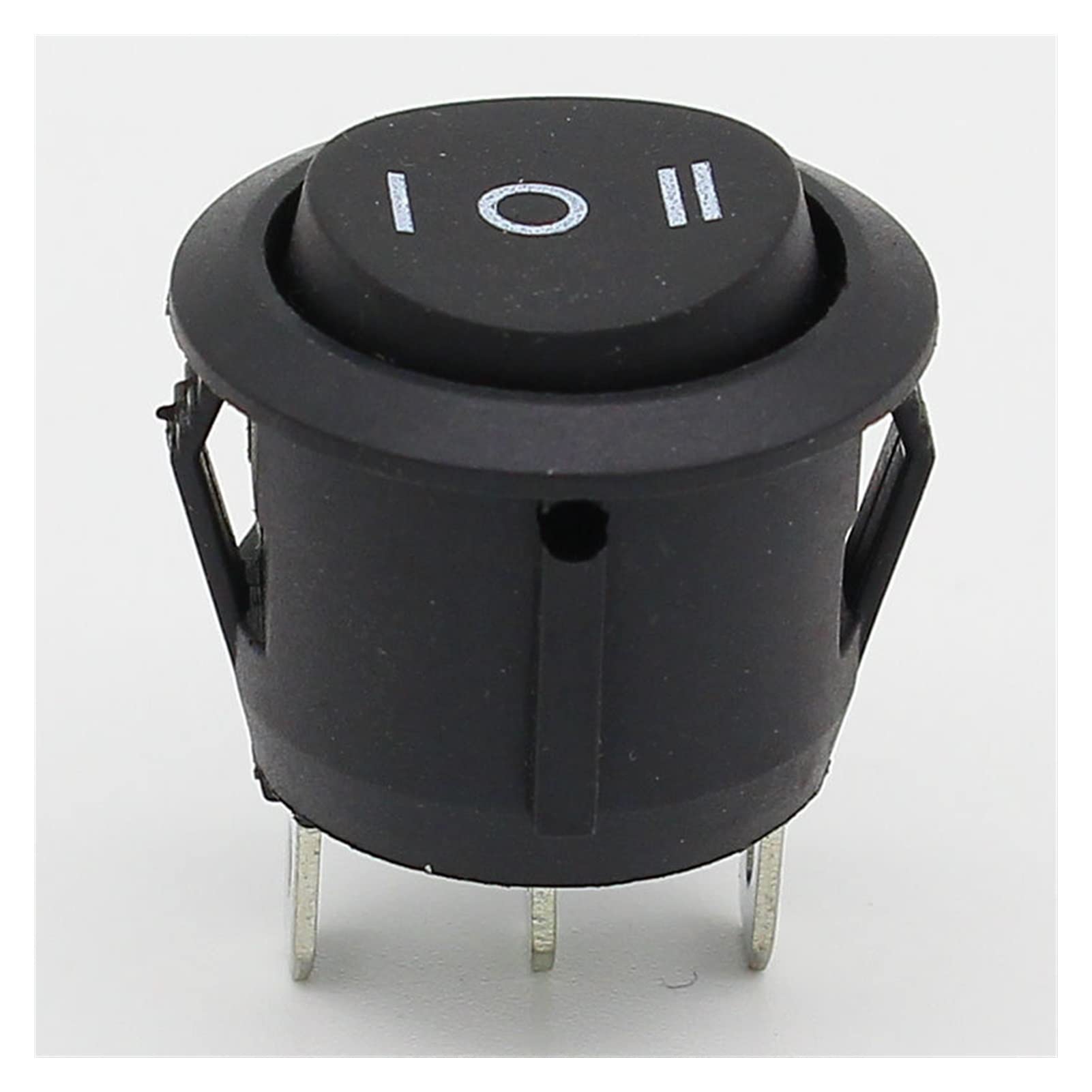 Interruttore a bilanciere 10 Pezzi 23 mm Rotondo Nero 3 Pin 10A/125 V 6 A/250 V CA 3 Posizioni SPDT ON-off-ON Interruttore a bilanciere a Scatto xiaguolingsm