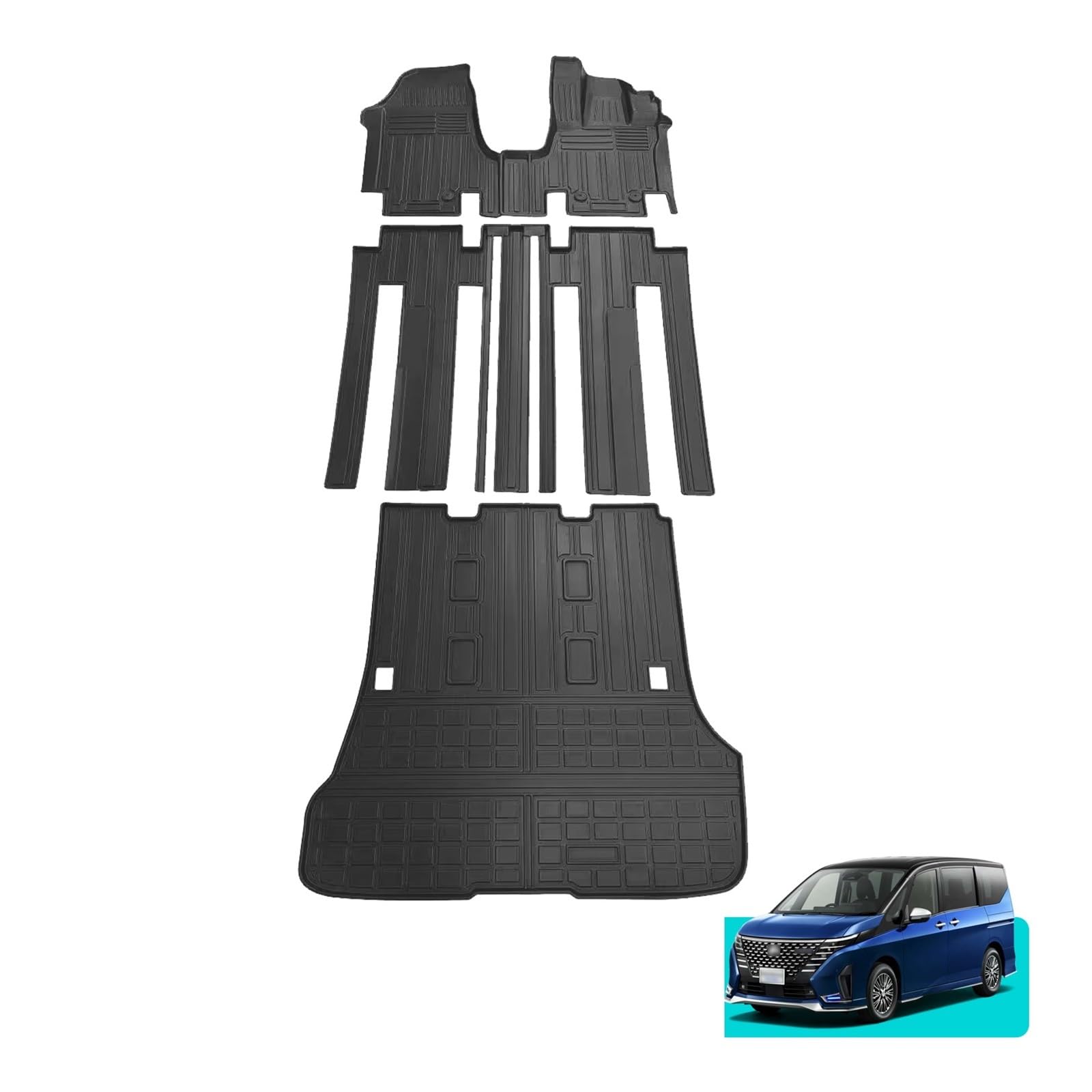 3D Car Floor Mats Compatible with Nissan Serena C28 TPE Cargo Liner Waterproof Protective Car Pad Auto Accessories — view 2