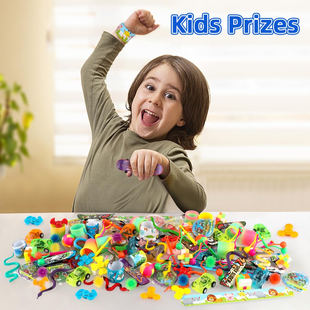 AmyBenton 120Pcs Party Bag Fillers for Kids, Bulk Assorted Party Favours, Classroom Rewards & Giveaways, Pass the Parcel Prizes, Goodie Bag Pinata Fillers Toys for Kids Boys Girls