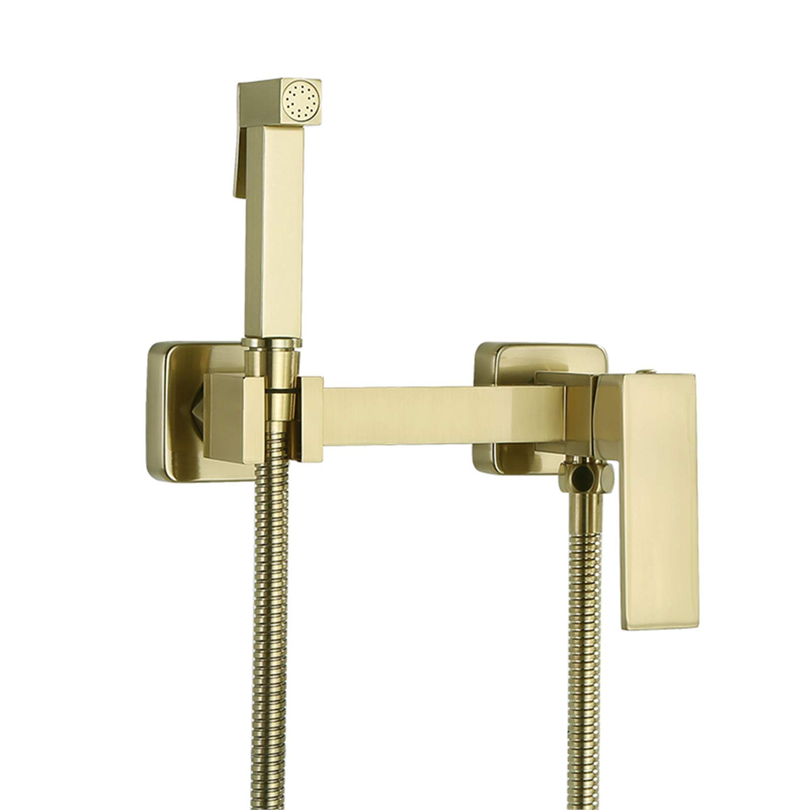 Salle de bain et WC avec mitigeur de bidet suspendu en cuivre or brossé