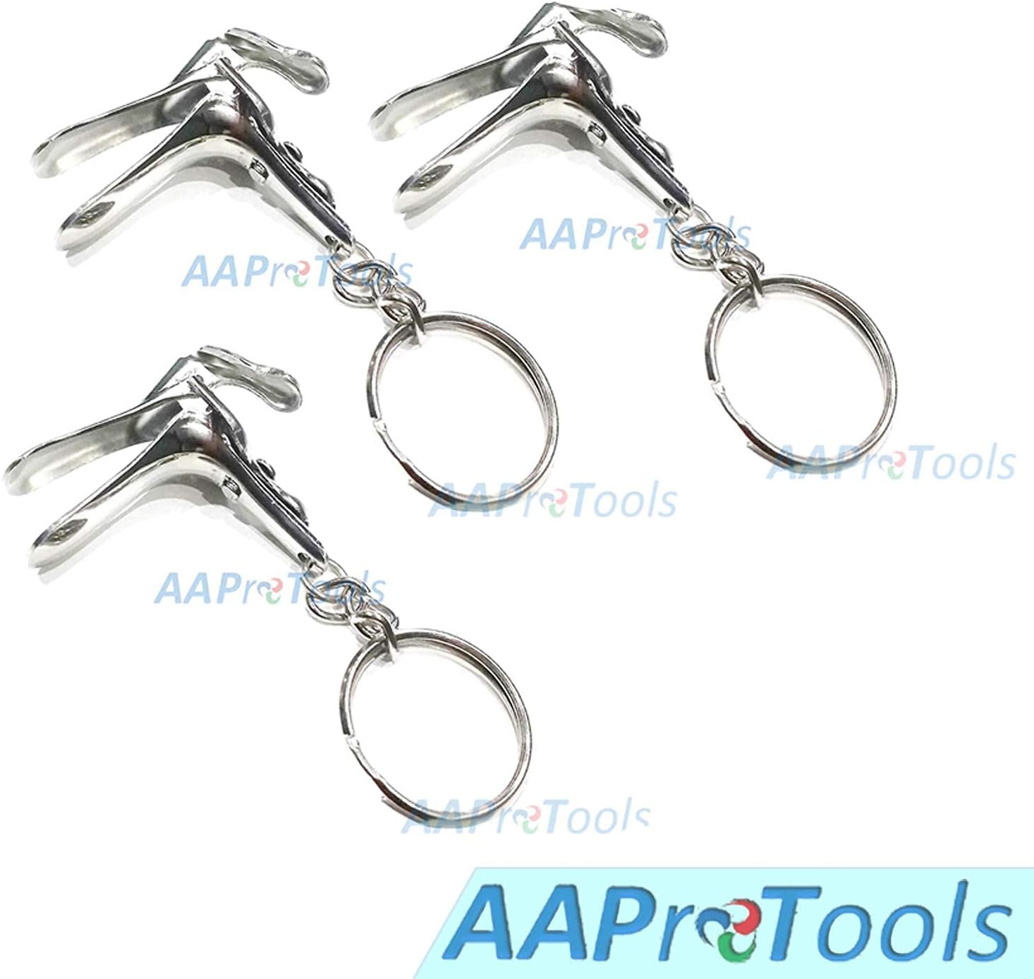 AAProTools 3 Pcs Speculum Keychain Stainless Steel - Gift for Doctor & Midwife