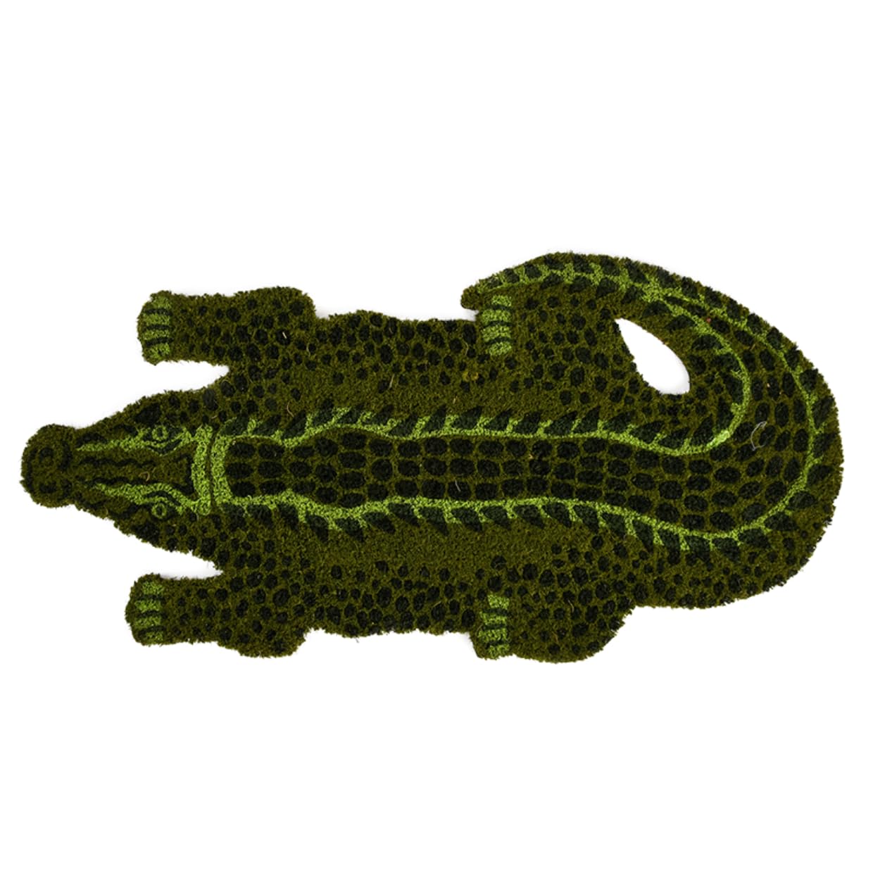Esschert Design Fußmatte 'Krokodil' Aus Kokosfaser – Rutschfeste Eingangsmatte, 77x38 Cm, Mit PVC-Rückseite