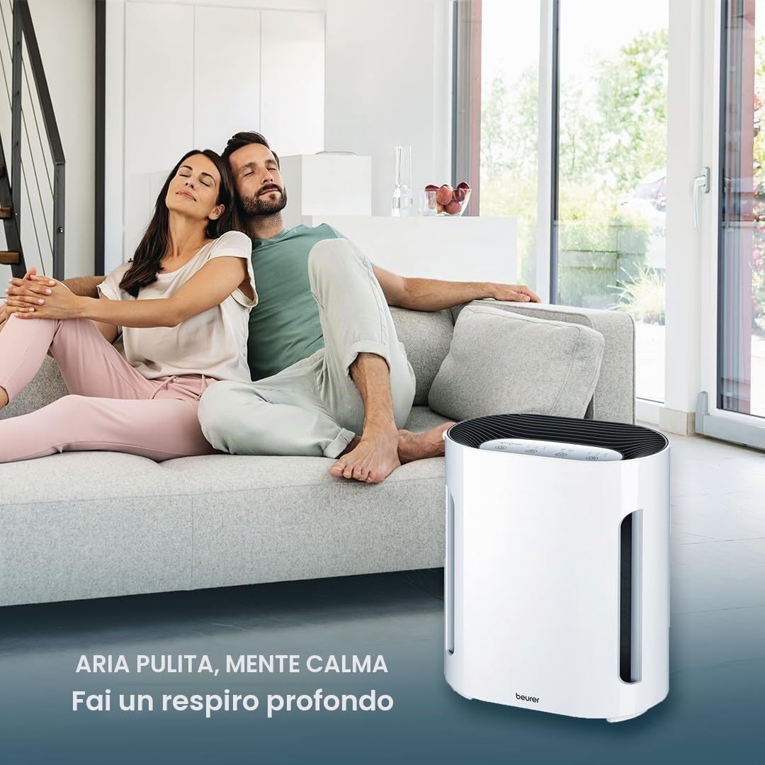 Beurer LR 210 Purificatore d'Aria con Filtro HEPA H13 e Funzione Ioni, Capacita Filtrante del 99.95%