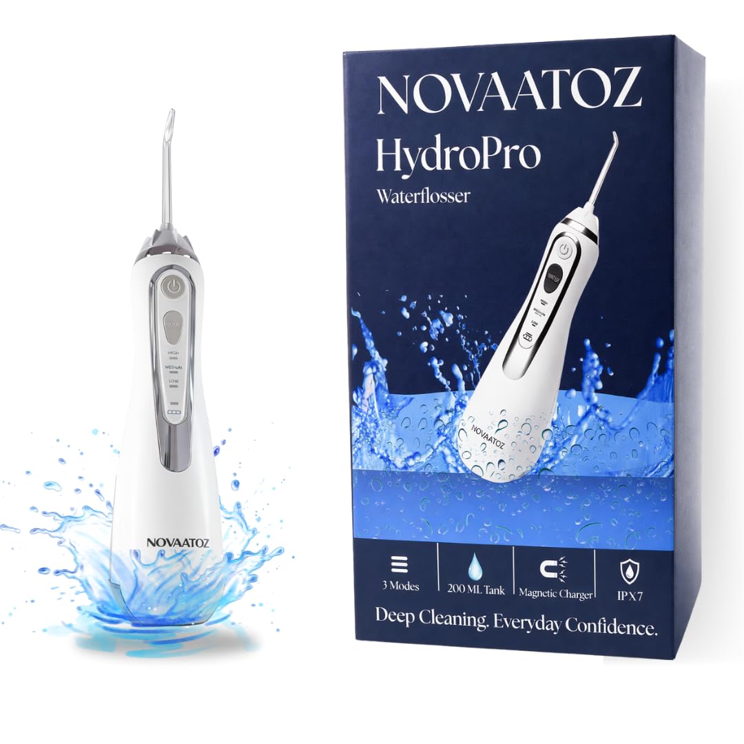 HydroPro Cordless Water Flosser for Teeth Gums Portable Rechargeable Oral Irrigator Waterproof Dental Cleaner for Braces Deep Cleaning