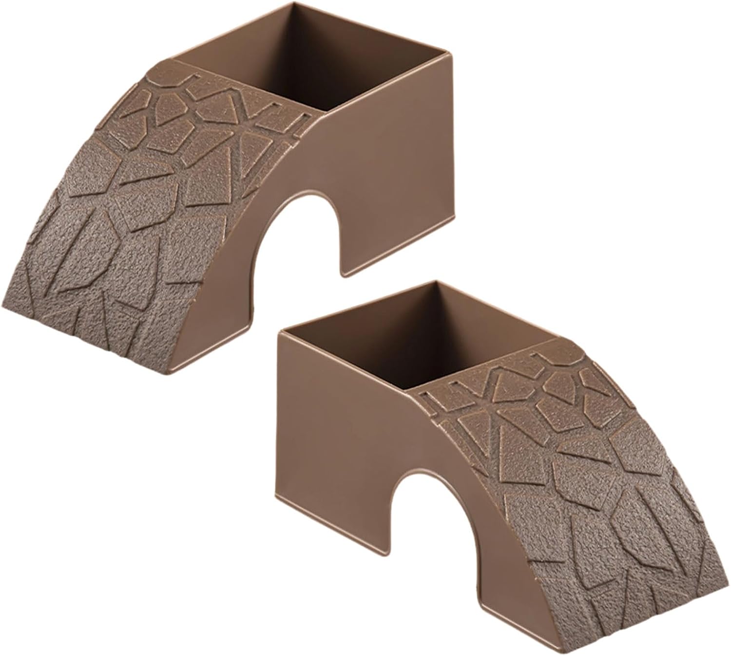 2Pack Reptiles Tunnel Hideouts Cave Shelter Place with Bask Design for Lizards and Turtles Amphibian Terrarium Decoration Pet Habitats