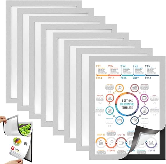 BUENTYA 8Pcs A4 Self Adhesive Display Frame,A4 Frame